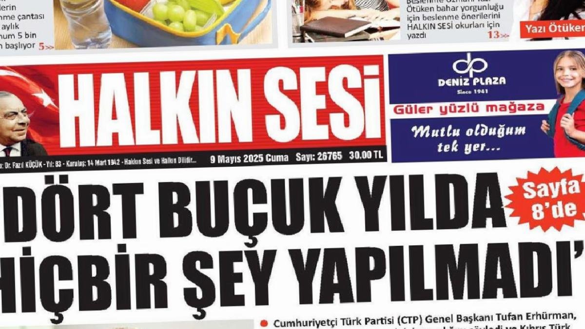 9 Mayıs 2025 Gazete Manşetleri