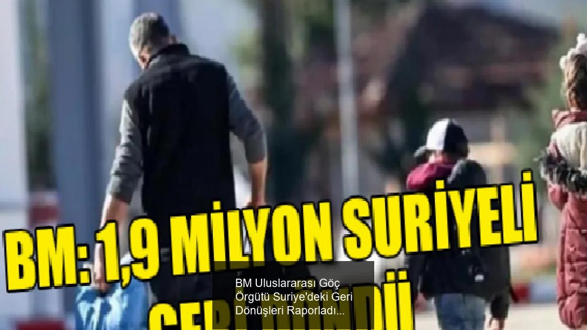 BM Uluslararası Göç Örgütü Suriye'deki Geri Dönüşleri Raporladı